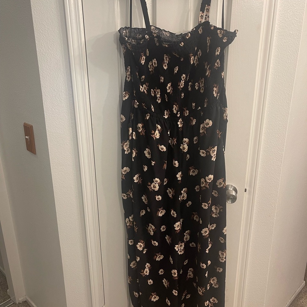 Torrid Black and Pink Floral jumpsuit